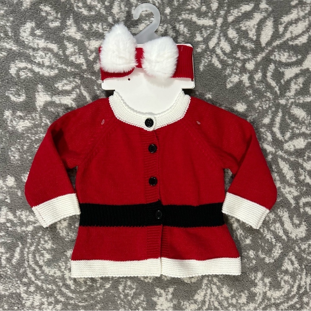 So'dorable baby 2 Piece Knit Santa Sweater and Headband NEW